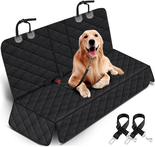 Waterproof Dog Car Seat Cover – Back Seat Protector, Black (53")
