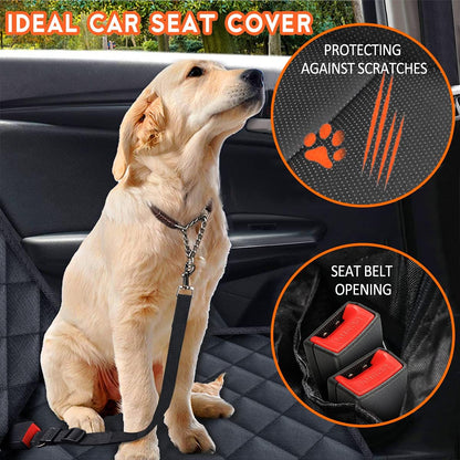 Waterproof Dog Car Seat Cover – Back Seat Protector, Black (53")