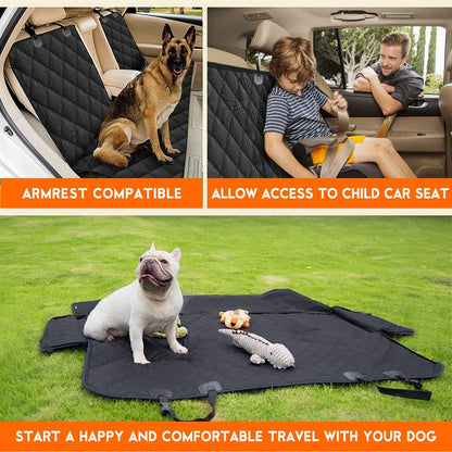 Waterproof Dog Car Seat Cover – Back Seat Protector, Black (53")