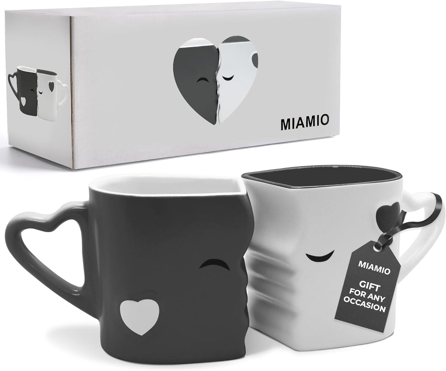 - Coffee Mug Set of 2 (10 Oz), Ceramic (Gray) | Kissing Mugs in a Gift Box, Bridal Pair Gift Set for Weddings, Birthdays and Anniversaries