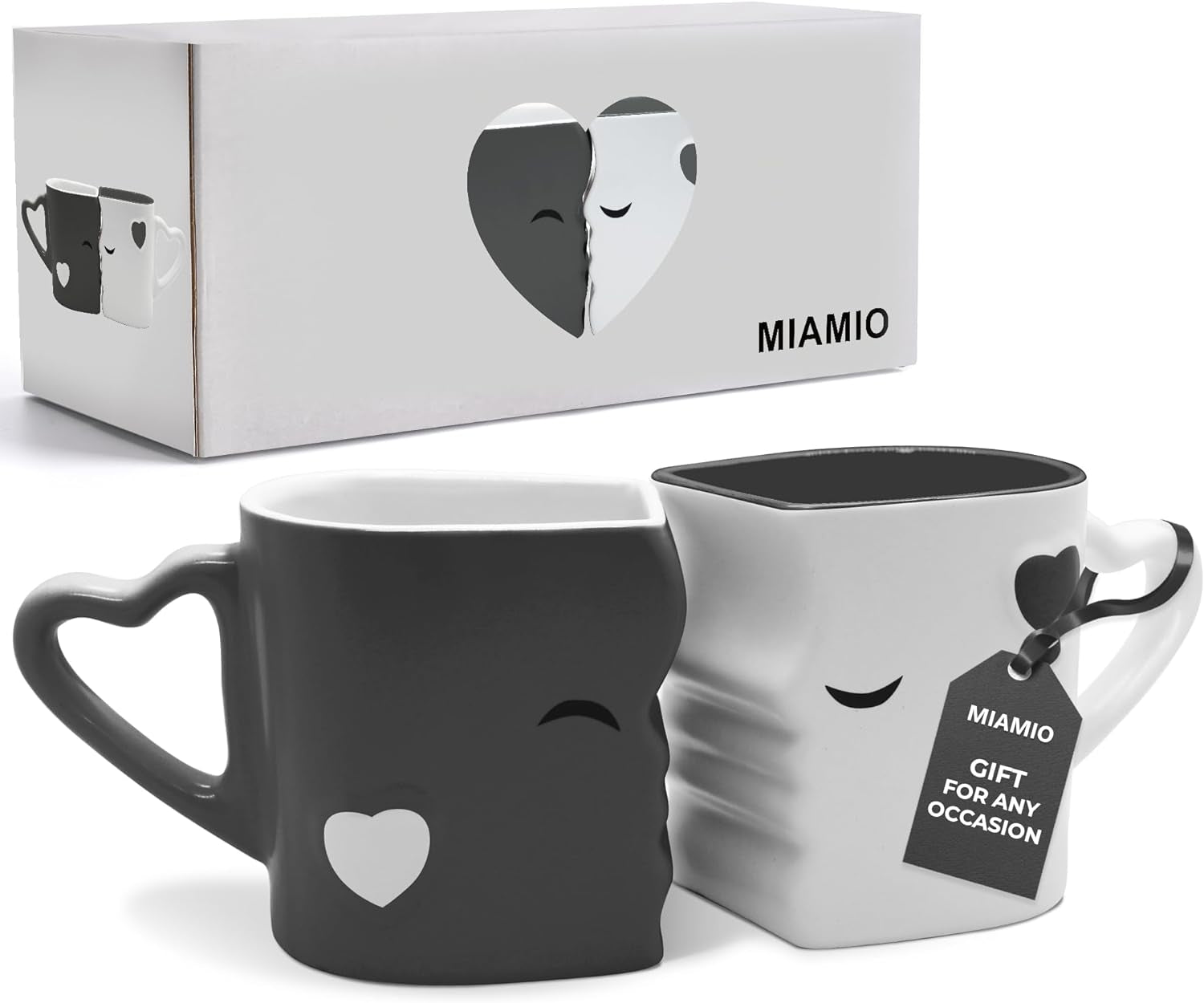 - Coffee Mug Set of 2 (10 Oz), Ceramic (Gray) | Kissing Mugs in a Gift Box, Bridal Pair Gift Set for Weddings, Birthdays and Anniversaries