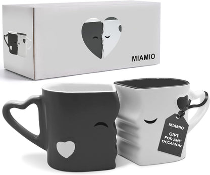 - Coffee Mug Set of 2 (10 Oz), Ceramic (Gray) | Kissing Mugs in a Gift Box, Bridal Pair Gift Set for Weddings, Birthdays and Anniversaries